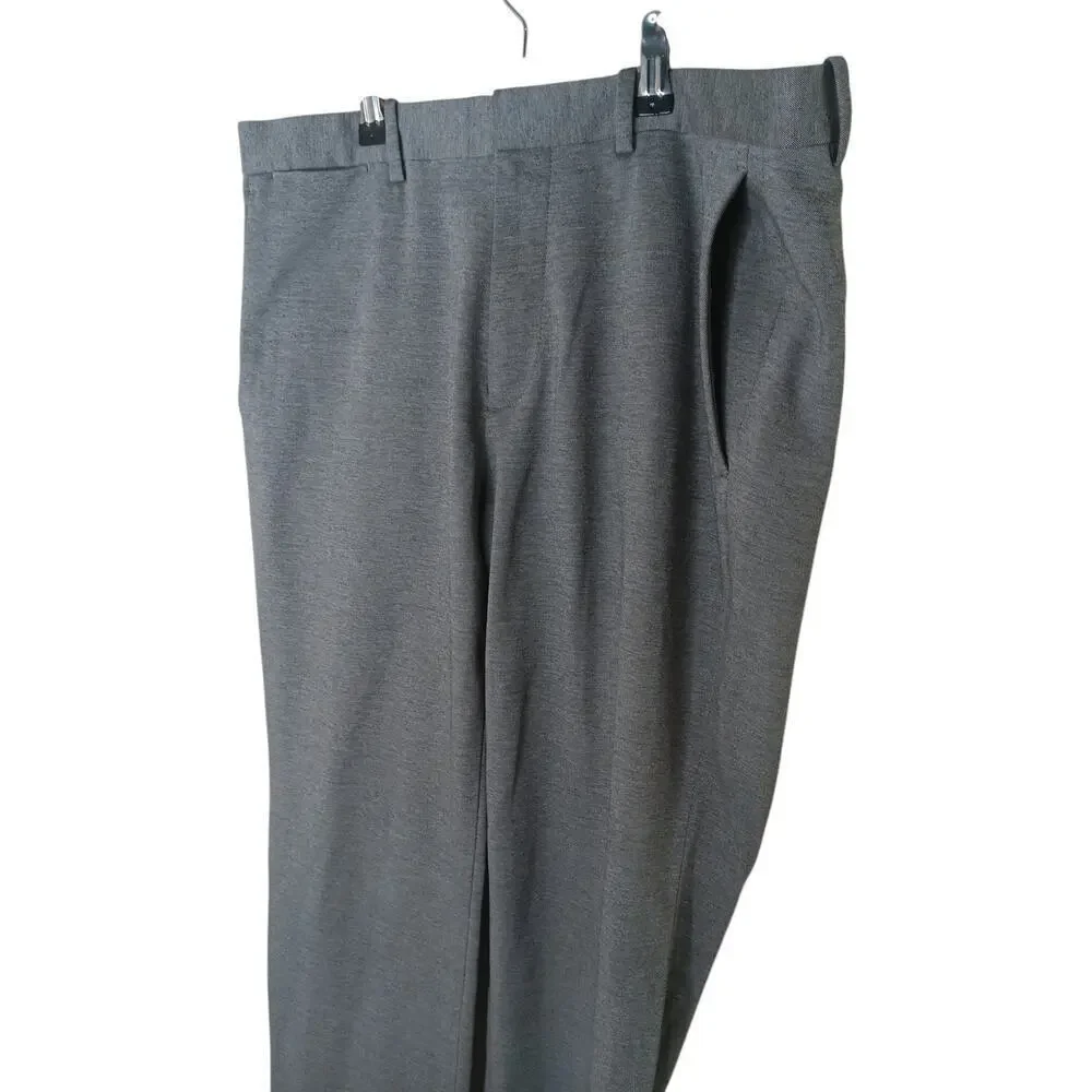 Theory Men’s Gray Dress Pants Size 32 High Density Knit Flat Front Slim Trousers
